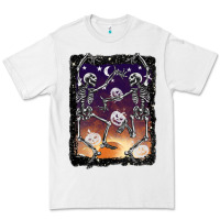 White halloween dancing skeletons stars Premium Tee - BarkalooDesign