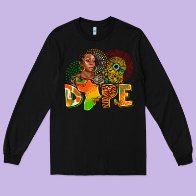 Dope Juneteenth Long Sleeve Tee Designed By Adodesignshop
