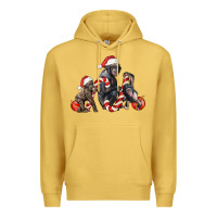 Antique Gold christmas chimpanzee and gorilla Premium Hoodie - LillyAllenDesigns