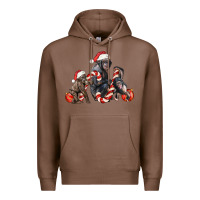 Chestnut christmas chimpanzee and gorilla Premium Hoodie - LillyAllenDesigns