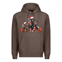 Coffee christmas chimpanzee and gorilla Premium Hoodie - LillyAllenDesigns