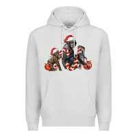 Dove Grey christmas chimpanzee and gorilla Premium Hoodie - LillyAllenDesigns