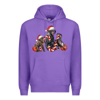 Purple christmas chimpanzee and gorilla Premium Hoodie - LillyAllenDesigns