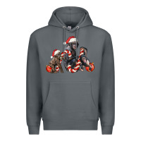 Rock christmas chimpanzee and gorilla Premium Hoodie - LillyAllenDesigns