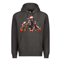 Smoke christmas chimpanzee and gorilla Premium Hoodie - LillyAllenDesigns