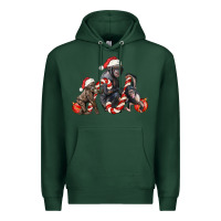 Sports Green christmas chimpanzee and gorilla Premium Hoodie - LillyAllenDesigns