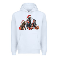 White christmas chimpanzee and gorilla Premium Hoodie - LillyAllenDesigns