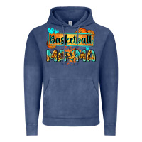 Vintage Denim basketball mama with leopard Vintage Hoodie - Zillion Design Studio