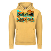 Vintage Mustard basketball mama with leopard Vintage Hoodie - Zillion Design Studio