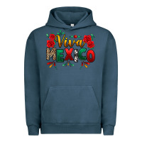 Pigment Midnight Navy Viva Mexico Cinco De Mayo Urban Hoodie - texasbilliewilder