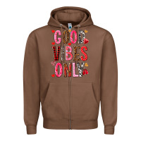Chestnut good vibes only Zipper Hoodie - NancyCooperArtShop