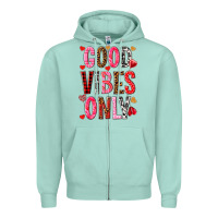 Seafoam good vibes only Zipper Hoodie - NancyCooperArtShop