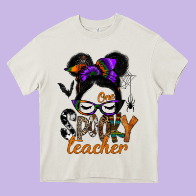 One Spooky Teacher Heavy Core Tee Designed By Sublimationcraftshop