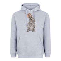 Heather Grey Easter bunny Heavyweight Hoodie - NancyCooperArtShop