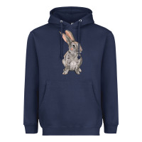 Navy Easter bunny Heavyweight Hoodie - NancyCooperArtShop