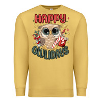 Antique Gold happy owlidays Premium Sweatshirt - MaliasSmallBusiness