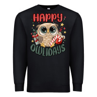 Black happy owlidays Premium Sweatshirt - MaliasSmallBusiness
