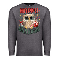 Charcoal Heather happy owlidays Premium Sweatshirt - MaliasSmallBusiness