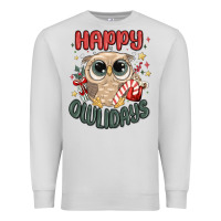 Dove Grey happy owlidays Premium Sweatshirt - MaliasSmallBusiness