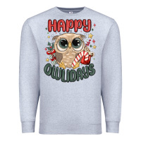 Heather Grey happy owlidays Premium Sweatshirt - MaliasSmallBusiness
