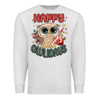Oatmeal Heather happy owlidays Premium Sweatshirt - MaliasSmallBusiness