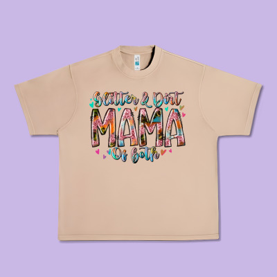 Glitter And Dirt Mama Of Both Urban Heavy Tee Designed By Racoondesign