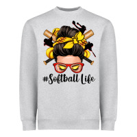 Softball Life Messy Bun Heavyweight Sweatshirt | Teevron