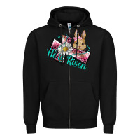 Black he is risen cross rabbit Zipper Hoodie - BarkalooDesign