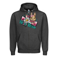 Charcoal Heather he is risen cross rabbit Zipper Hoodie - BarkalooDesign