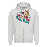 Dove Grey he is risen cross rabbit Zipper Hoodie - BarkalooDesign