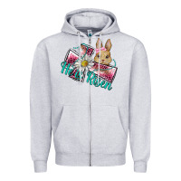 He Is Risen Cross Rabbit Zipper Hoodie | Teevron