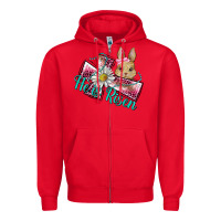 Red he is risen cross rabbit Zipper Hoodie - BarkalooDesign