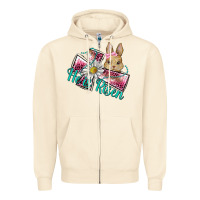 Sandshell he is risen cross rabbit Zipper Hoodie - BarkalooDesign