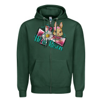 Sports Green he is risen cross rabbit Zipper Hoodie - BarkalooDesign