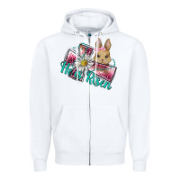 White he is risen cross rabbit Zipper Hoodie - BarkalooDesign