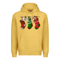 Antique Gold Christmas Socks With Santa Letter Premium Hoodie - LillyAllenDesigns