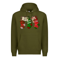 Army Green Christmas Socks With Santa Letter Premium Hoodie - LillyAllenDesigns
