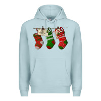 Blue Mist Christmas Socks With Santa Letter Premium Hoodie - LillyAllenDesigns