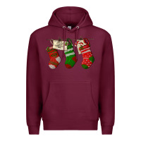 Burgundy Christmas Socks With Santa Letter Premium Hoodie - LillyAllenDesigns