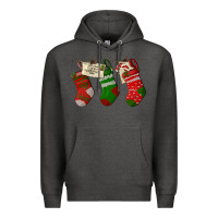 Charcoal Heather Christmas Socks With Santa Letter Premium Hoodie - LillyAllenDesigns