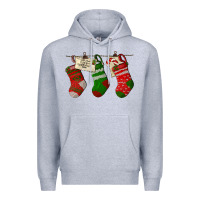 Heather Grey Christmas Socks With Santa Letter Premium Hoodie - LillyAllenDesigns