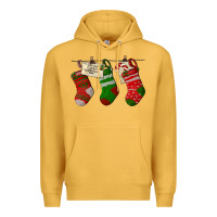 Mustard Christmas Socks With Santa Letter Premium Hoodie - LillyAllenDesigns
