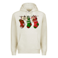 Oatmeal Heather Christmas Socks With Santa Letter Premium Hoodie - LillyAllenDesigns