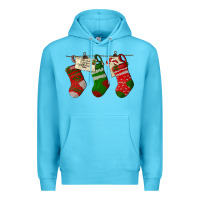 Ocean Blue Christmas Socks With Santa Letter Premium Hoodie - LillyAllenDesigns