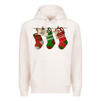 Pale Pink Christmas Socks With Santa Letter Premium Hoodie - LillyAllenDesigns