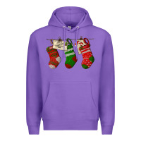 Purple Christmas Socks With Santa Letter Premium Hoodie - LillyAllenDesigns