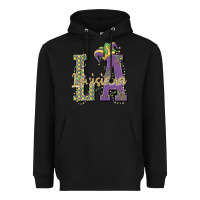 Black louisiana mardi gras Heavyweight Hoodie - MaliasSmallBusiness
