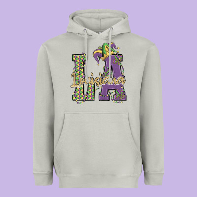 Louisiana Mardi Gras Heavyweight Hoodie Designed By Maliassmallbusiness