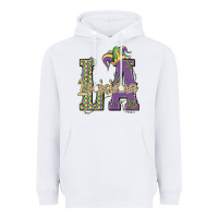 White louisiana mardi gras Heavyweight Hoodie - MaliasSmallBusiness