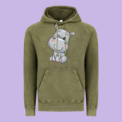 Hippo Vintage Hoodie Designed By Texasbilliewilder